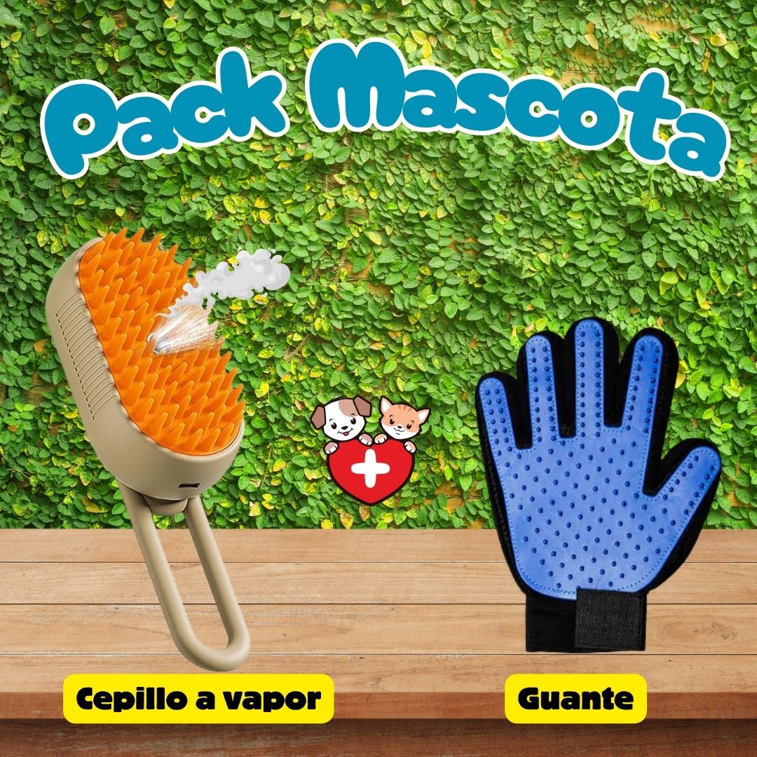 Cepillo y guante para mascotas